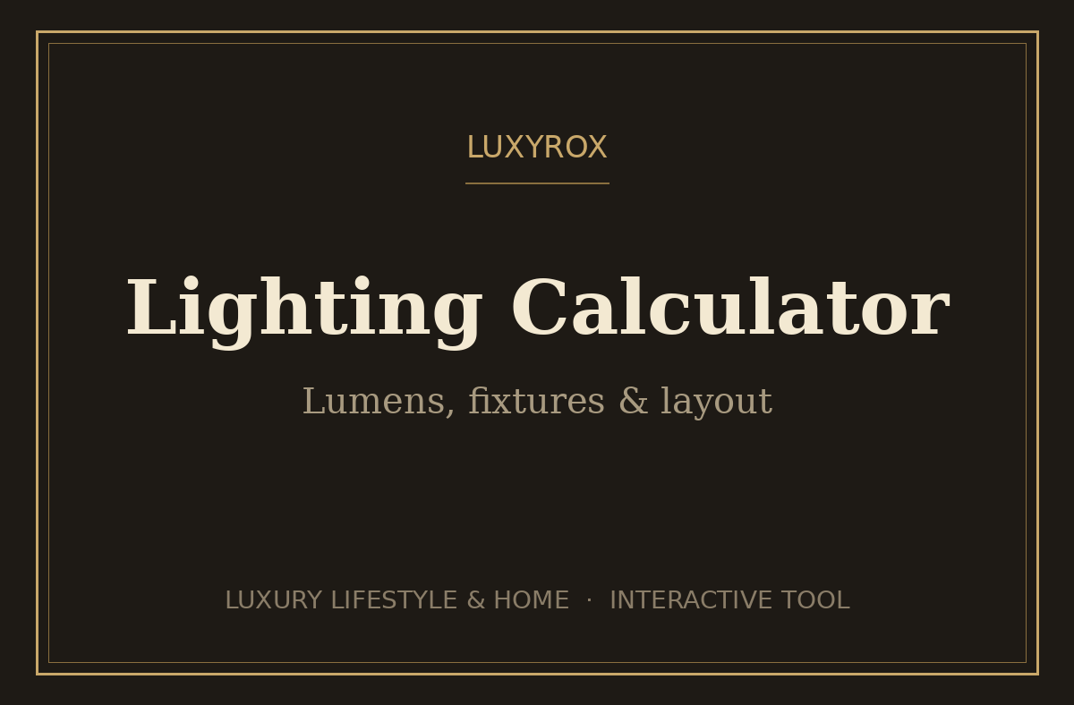 Lighting calculator planning lumens for a luxury living room