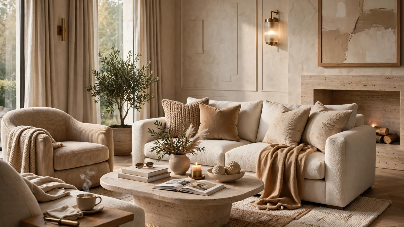 Inviting home interior combining comfort and luxury.
