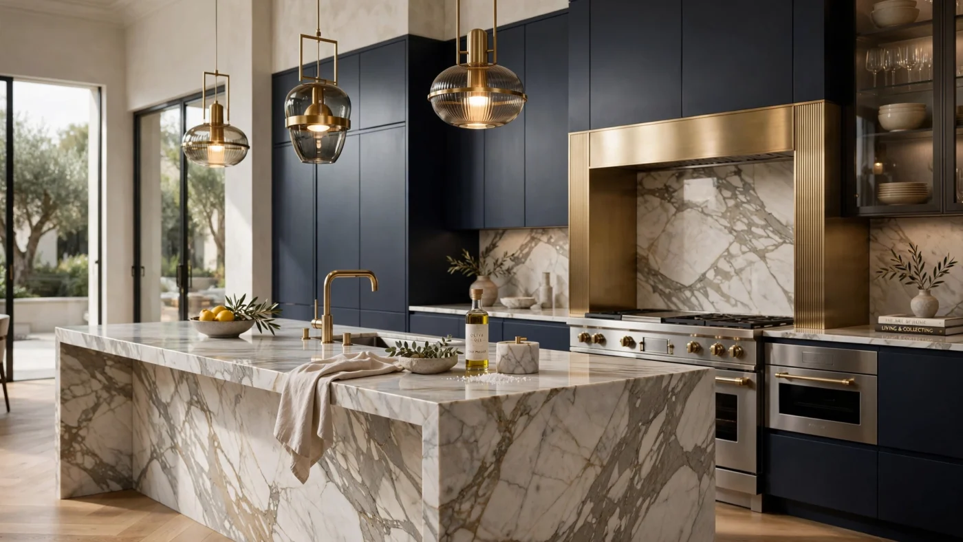 High-end looking kitchen design with premium finishes.