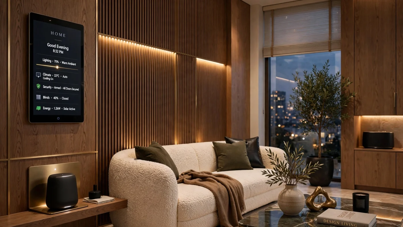 Luxury technology seamlessly integrated into a sophisticated home.