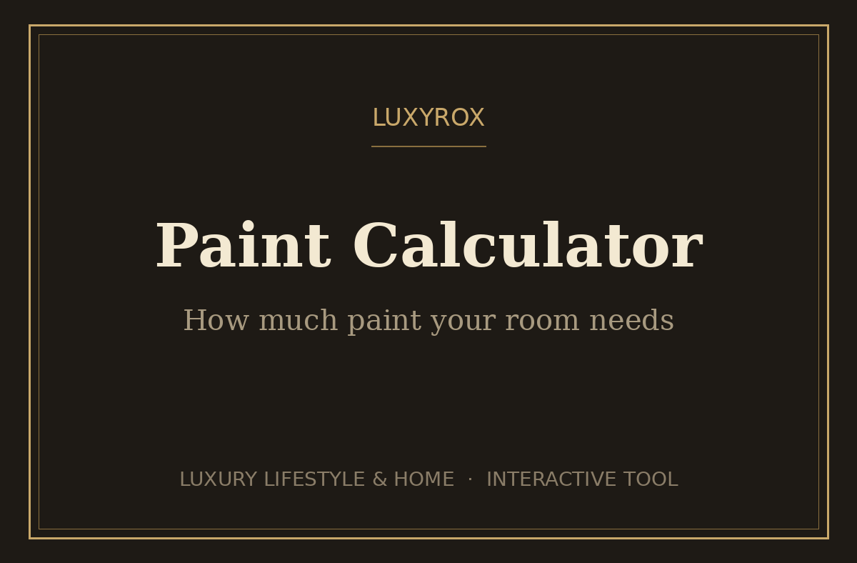 Paint calculator estimating gallons of paint for a luxury room