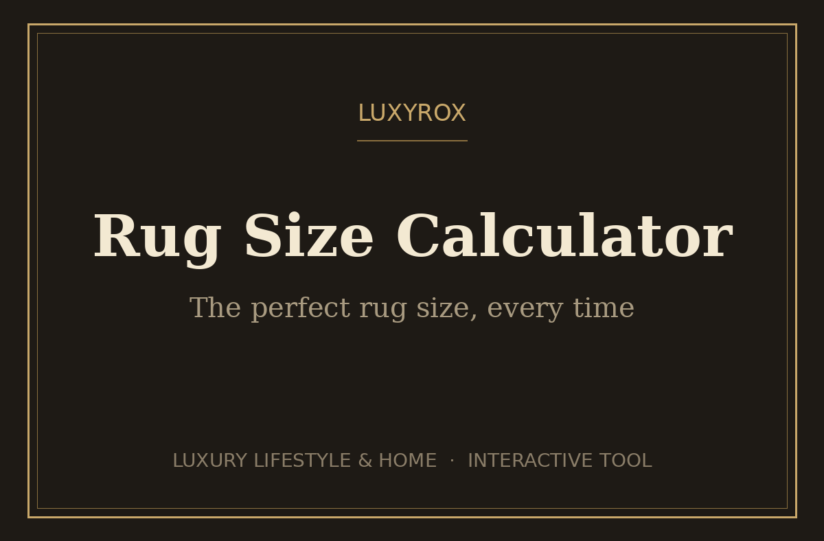 Rug size calculator showing ideal area rug dimensions for a living room